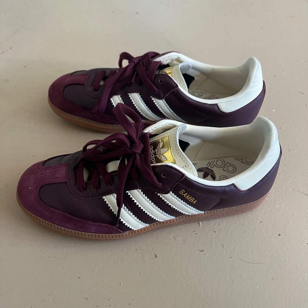Adidas Samba Maroon and White Women's Sneakers